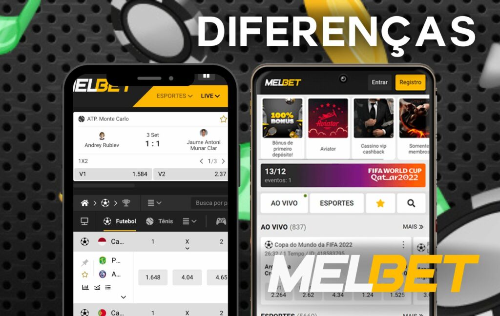 diferenças entre a versão móvel do site e o aplicativo Melbet Brasil