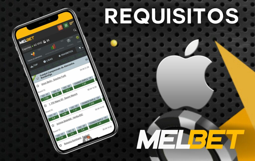 requisitos do dispositivo para instalar o aplicativo Melbet Brasil no iOS